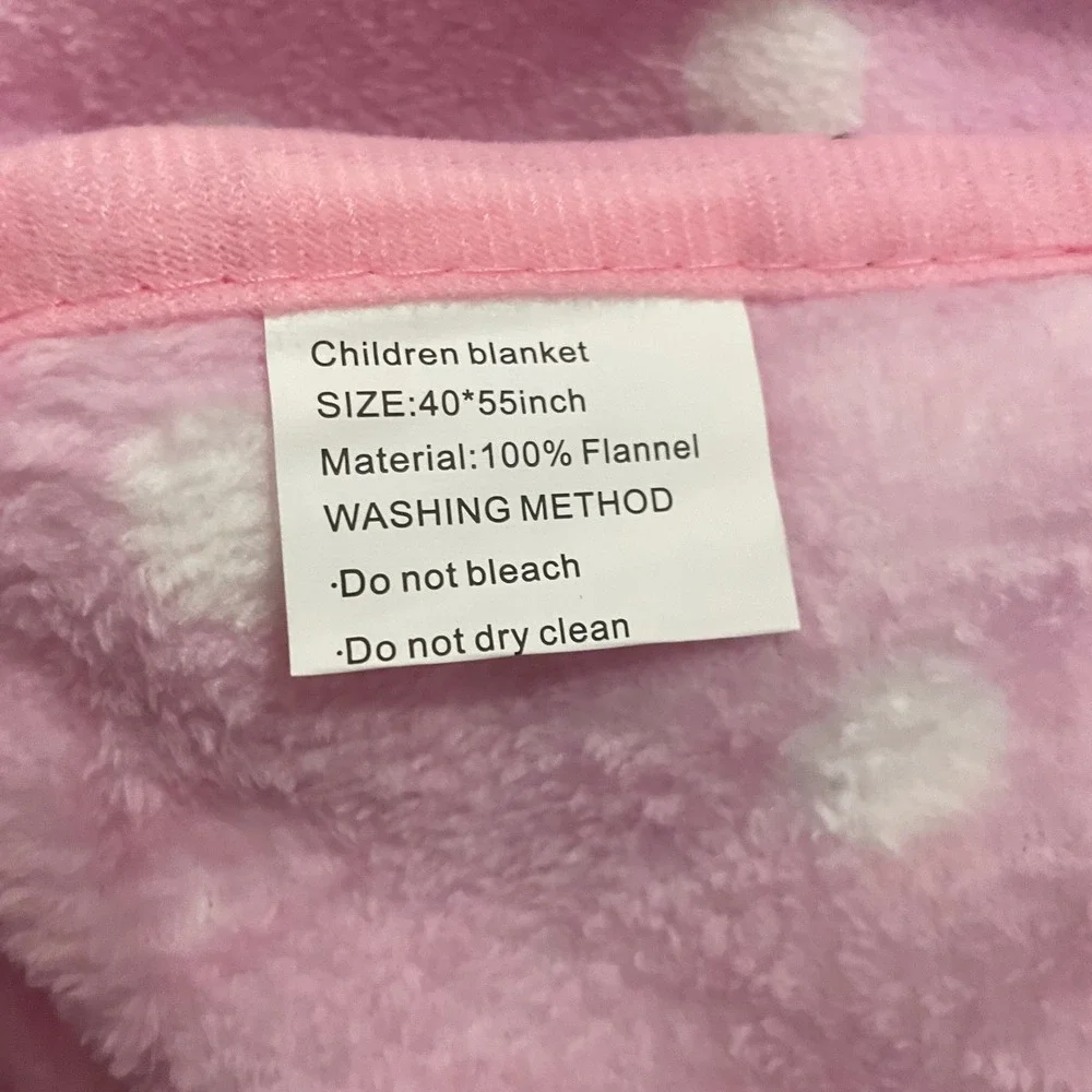 Sanrio Hello Kitty Blanket Kids Pink Polka Dot Teddy‎ Bear Flannel Blanket Anime